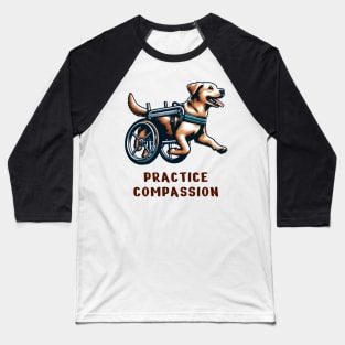 Inspirational Dog T-Shirt, Practice Compassion, Wheelchair Dog Tee, Animal Lover Gift Shirt, Pet Advocacy apparel Baseball T-Shirt